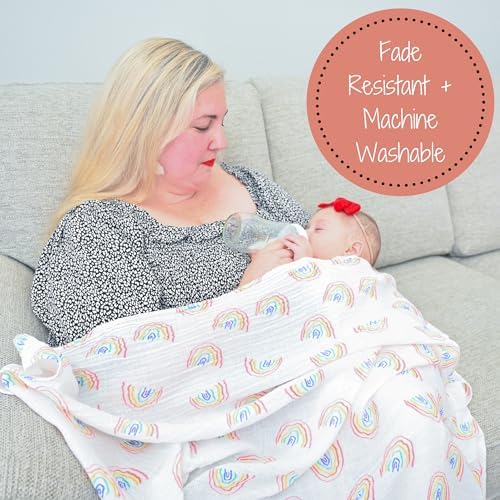 LollyBanks Baby Blankets 2 Pack, 100% Organic Cotton Muslin Swaddle Blankets - Image 5