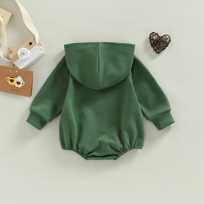 Thorn Tree Newborn Baby Boys Hooded Sweatshirt Long Sleeve Solid Romper Infant - Image 6