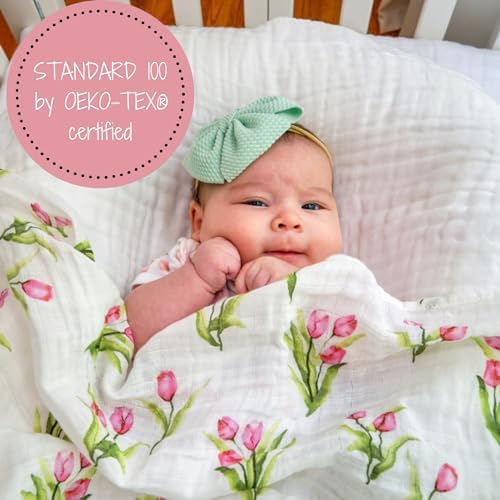 LollyBanks Muslin Swaddle Blankets 2 Pack, 100% Cotton Baby Blanket - Image 3