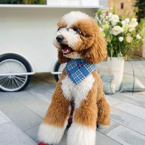 Double Layers Two Tones Dog Cotton Bandana Bibs Scarf DCB23 B&W - Image 2