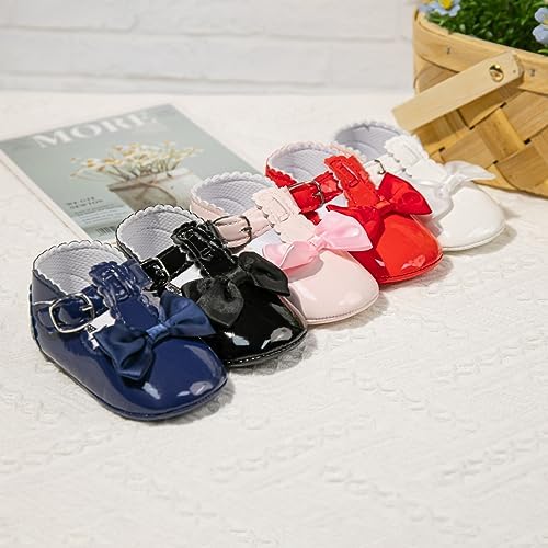 Meckior Infant Baby Girls Soft Sole Bowknot Princess Wedding Dress Mary Jane - Image 3