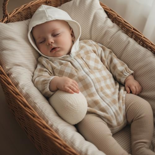 Douhoow Baby Boy Hooded Romper Long Sleeve Boy Plaid Hoodies Baby Jacket Infant - Image 5