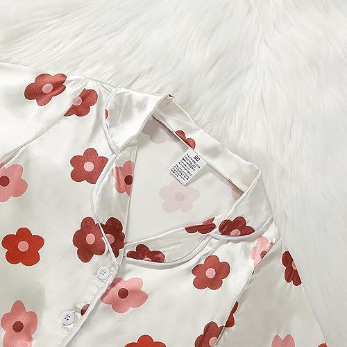 Kids Baby Girl Boy Satin Pajamas Set Button Down Sleep Shirt Top+Long Pants - Image 4