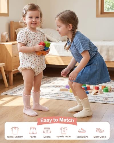 Toddler Girl Ruffle Socks Baby Girls Knee High Socks - Image 7
