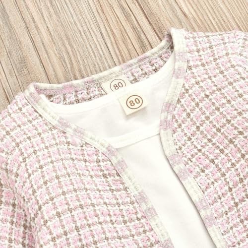Toddler Kids Baby Girls Plaid Skirt Set Cardigan Jacket Coat + Tutu Dress Set - Image 6