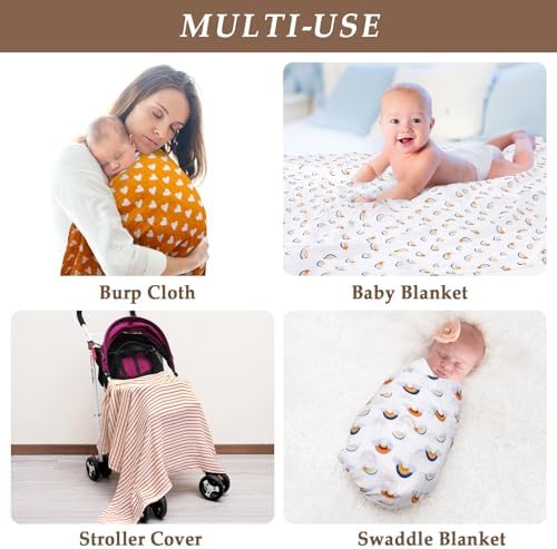 david's kids 4 Pack Baby Muslin Swaddle Blankets, 100% Cotton and Ultra Soft - Image 4