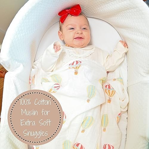 LollyBanks Baby Blankets 2 Pack, 100% Cotton Soft Muslin Swaddle Blanket - Image 4
