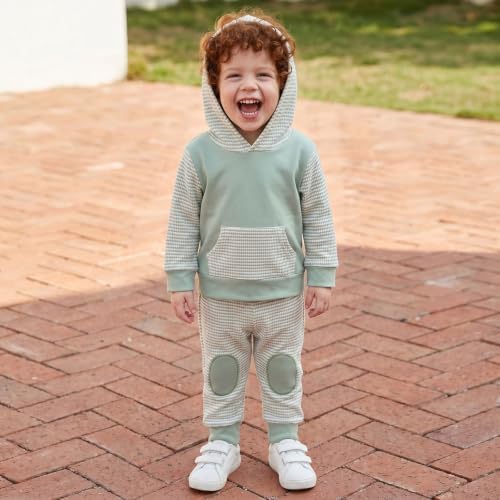 Infant Baby Boy Fall Winter Clothes Outfit Hooded Long Sweatshirt Pant Set - Image 5