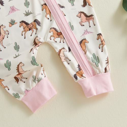 Western Baby Cowboy Clothes Neutral Zipped Fall Romper Outfit - Image 6