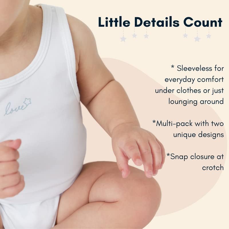 Feathers Baby Soft Cotton One Piece Bodysuit Undershirt, Sizes 3M-36M - Image 5