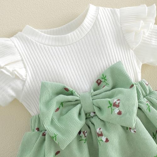 Giraropa Newborn Baby Girl Clothes Smocked Bubble Romper Dress + Socks + - Image 6