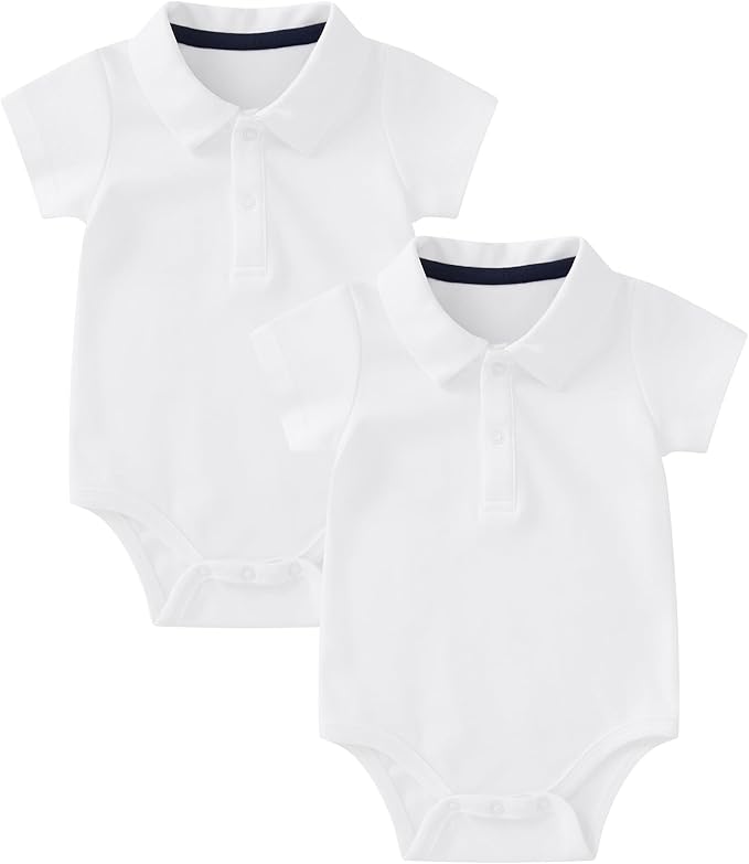 pureborn Baby Romper Bodysuits 2-Pack Unisex Soft Cotton One-Piece Outfit by pureborn