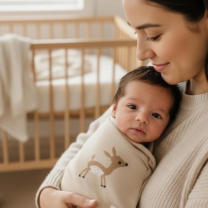 Knit Baby Swaddle Blanket - Image 2