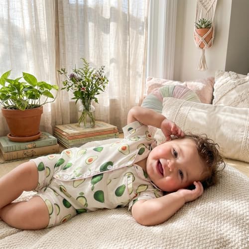 Kuriozud Baby Girl Boy Romper Pajamas Onesie Short Sleeve Button Down Pjs - Image 5