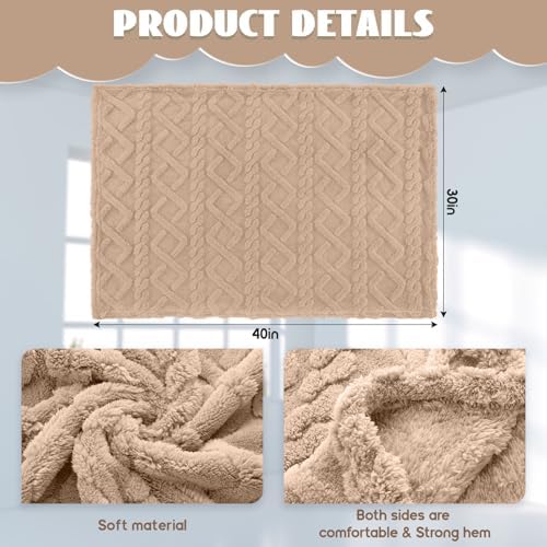 VitalCozy 4 Pcs Fleece Baby Blankets 3D Plush Soft Newborn, Khaki Set | - Image 2