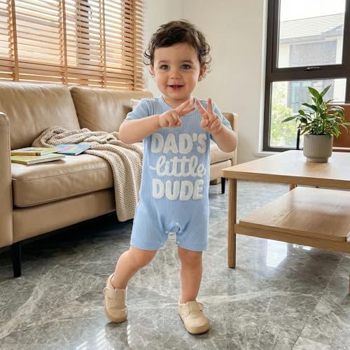allshope Newborn Baby Boy Summer Outfit Romper Letter Embroidery Short Sleeve - Image 5