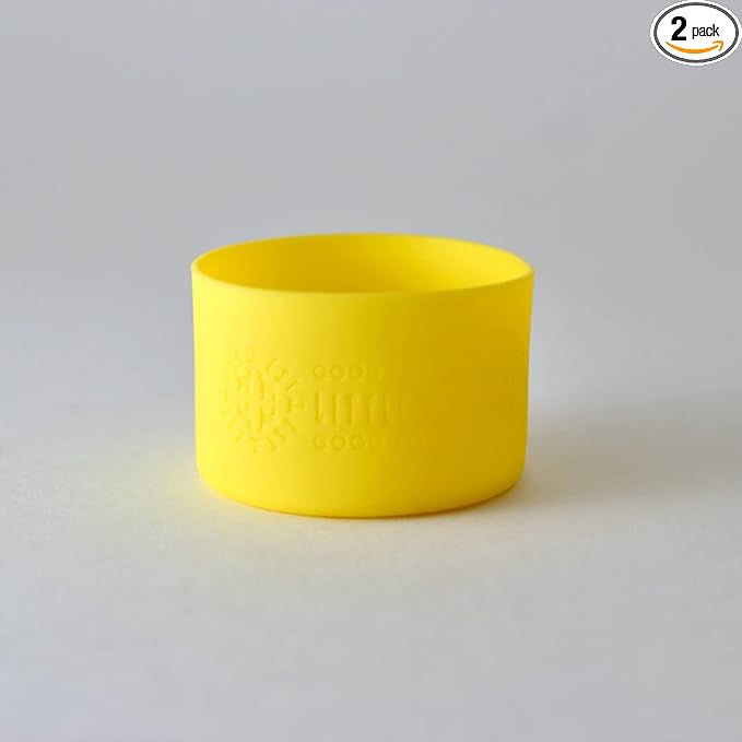 Little Seed Farm Protective Silicone Sleeves for Jars - 2-Pack - Bright Yellow