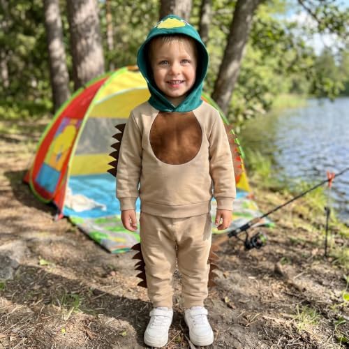 Infant Baby Boy Fall Winter Clothes Outfit Hooded Long Sweatshirt Pant Set - Image 3