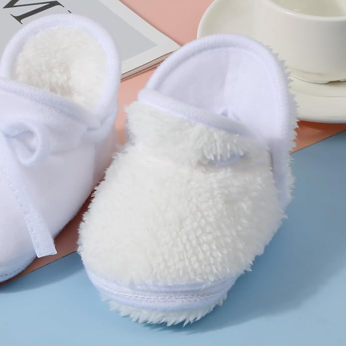 Baby Booties Newborn Fleece First Walking Shoes Non-Slip Sole Slippers Cozy - Image 5