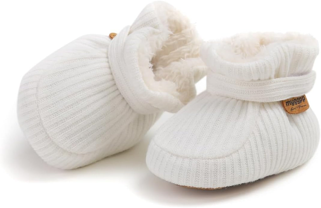 Infant Baby Boys Girls Cozy Fleece Booties Stay on Slippers Non Slip Soft - Image 3