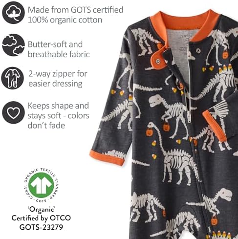 Butterblu Scout Sleep & Play 100% Organic Cotton Footed Zip Front PJs | GOTS - Image 6