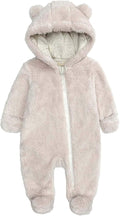 Baby Furry Jumpsuit Infant Bear Onesies Zipper Long Sleeve One-Piece Romper by BabymineStartFromTheHeart
