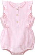 Baby Girl Bubble Romper Muslin Cotton Newborn Summer Clothes, 0-18M | Baby by WATOCHE