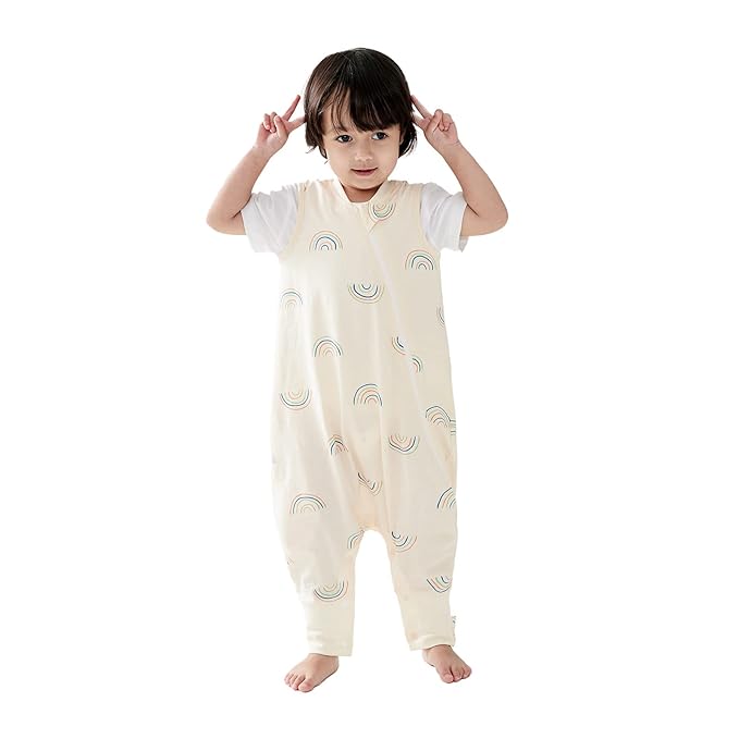 Duomiaomiao 0.5 TOG Toddler Sleep Sack 36-48 Months 100% Cotton Lightweight Baby Sleep Sack with Feet, Breathable Comfy Toddler Wearable Blanket