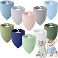 10 Pcs Muslin Cotton Triangle Dog Bandanas Reversible Pet Bibs Scarf Dog Scarves by Bunnycool