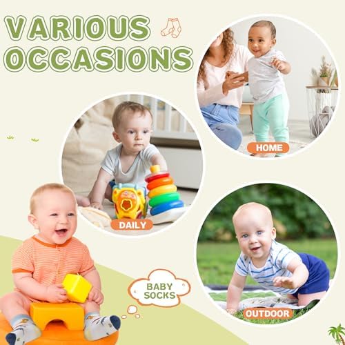 Toddler Non Slip Grips Socks Kids Anti Skid Baby Boys Girls Cotton Crew Socks - Image 6