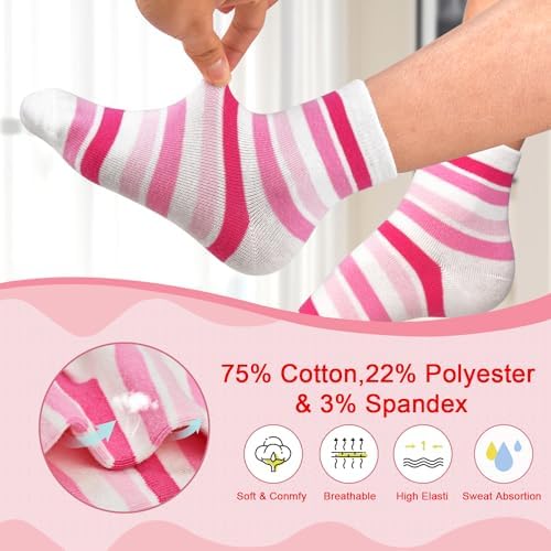 SkiBeaut Baby Toddlers Girls Socks, 12 Pairs Non Slip Kids Grips Toddler Grippy - Image 5