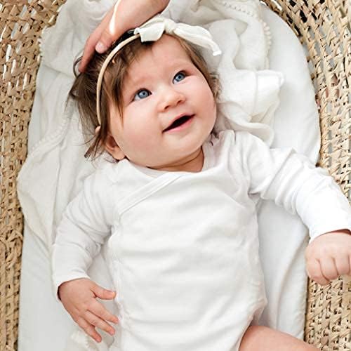 Baby Side Snap Kimono Bodysuit Set, Mitten Cuffs, 100% Cotton, Boy Girl - Image 7