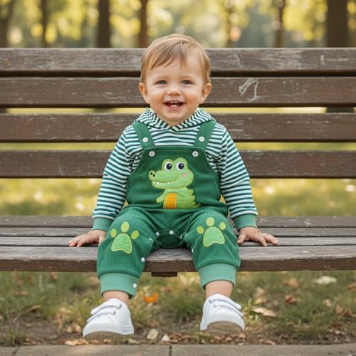 Infant Baby Boy Fall Winter Clothes Outfit Hooded Long Sweatshirt Pant Set - Image 3