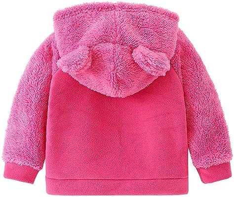Toddler Winter Coats Baby Boys Girls Fuzzy Sherpa Fleece Jackets - Image 3