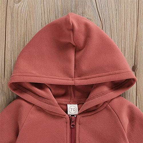 FYBITBO Infant Baby Boys Girls Clothing Zipper Hooded Jumpsuit Romper Long - Image 4