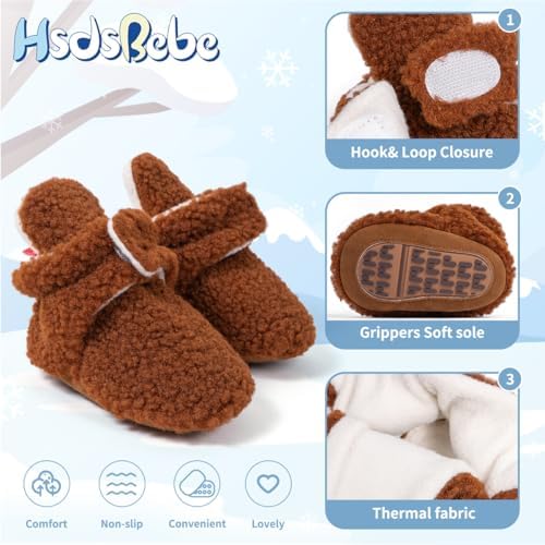 HsdsBebe Unisex Newborn Baby Cotton Booties Non-Slip Sole - Image 5