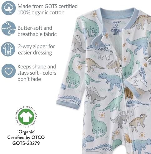 Butterblu Scout Sleep & Play 100% Organic Cotton Footed Zip Front PJs | GOTS - Image 6