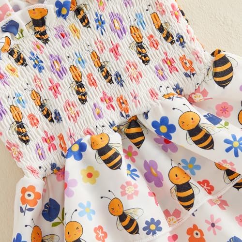 Newborn Baby Girls Summer Clothes Ruffle Sleeveless Pleated Smocked Bubble - Image 7