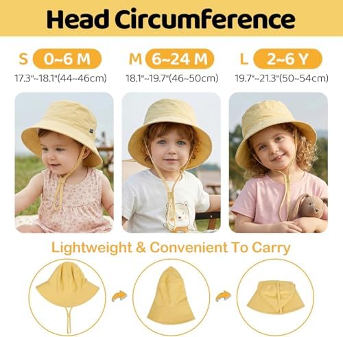Toddler Bucket Hats UPF 50+ Baby Sun Hat Adjustable Kids Sun Protection Summer - Image 6
