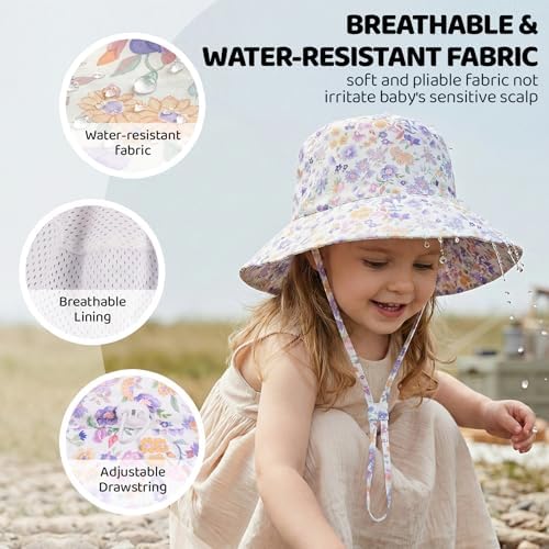 Toddler Bucket Hats UPF 50+ Baby Sun Hat Adjustable Kids Sun Protection Summer - Image 3