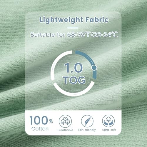 ZIGJOY Swaddle Sleep Sack 6-12 Months, 1.0 Tog Cotton Baby Swaddle Blanket - Image 3