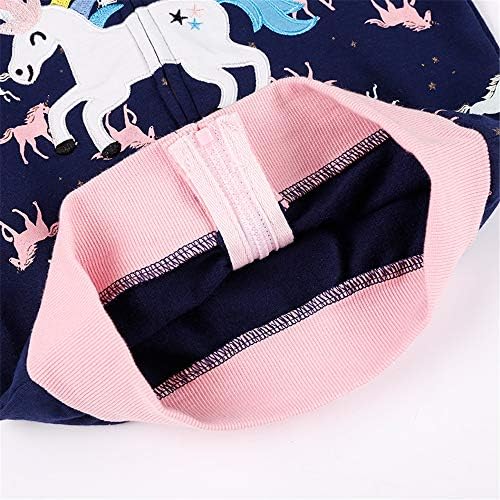 Baby Girl Zip-up Jacket Rainbow Unicorn Cotton Hoodie Sweatshirt Toddler Fall - Image 4
