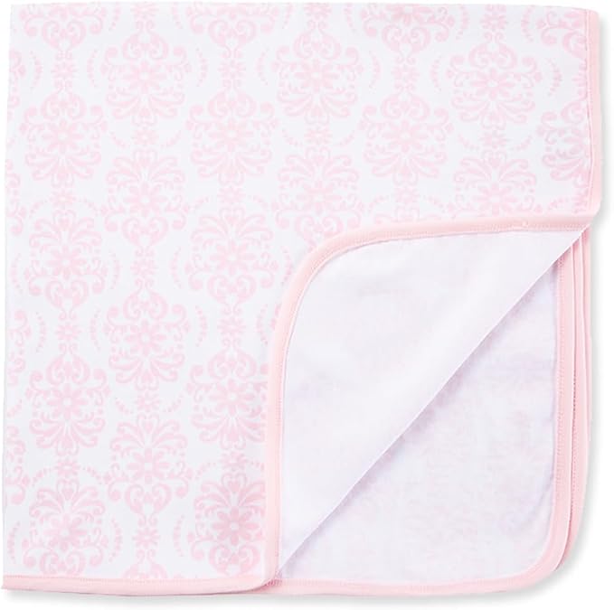 Little Me Blankets for Baby Girls' Damask Scroll Swaddling Receiving Blanket - Image 3