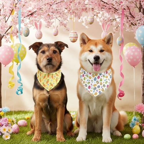 200 Pcs Spring Dog Bandanas Bulk Bunny Egg Carrot Bandanas - Image 4