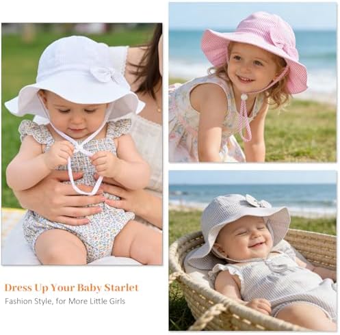 Baby Girl Sun Hat Kids Summer Beach Wide Brim Hats Toddler Bucket Hat - Image 7