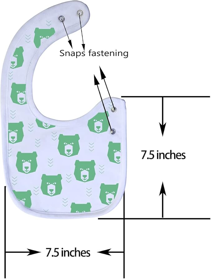 Maiwa 6 Pack Waterproof Cotton Baby Bibs for Girls Boys for Drooling Eating with Snaps