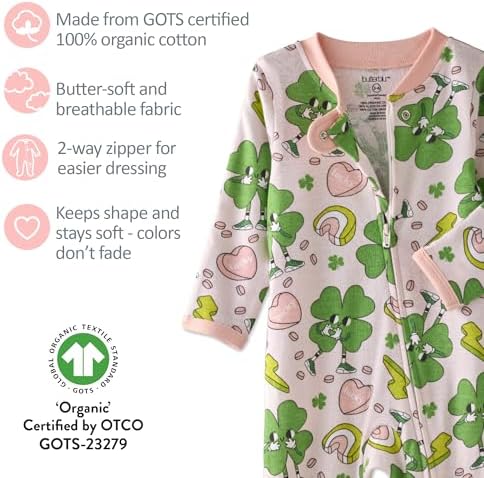 Butterblu Scout Sleep & Play 100% Organic Cotton Footed Zip Front PJs | GOTS - Image 5