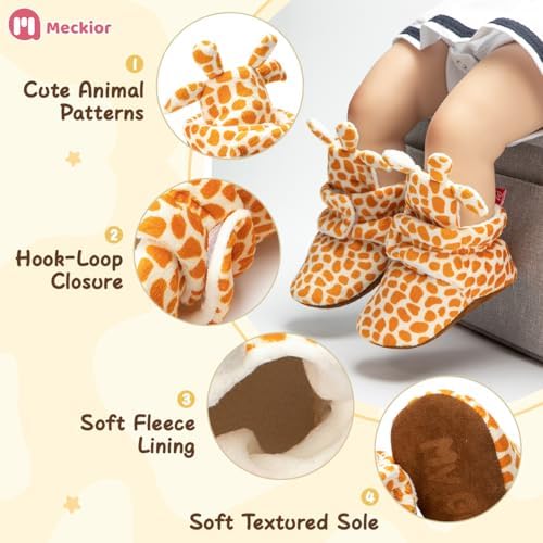 Meckior Newborn Infant Baby Girls Boys Warm Fleece Winter Booties First Walkers - Image 6