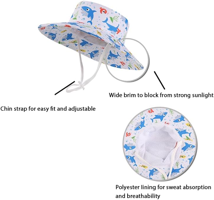 LANGZHEN Sun Protection Hat for Kids Toddler Boys Girls Wide Brim Summer - Image 2
