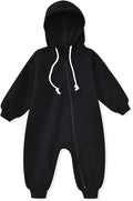 Unutiylo Unisex Baby Boys Girls Long Sleeve Infant Baby Zipper Hooded Jumpsuits by Unutiylo